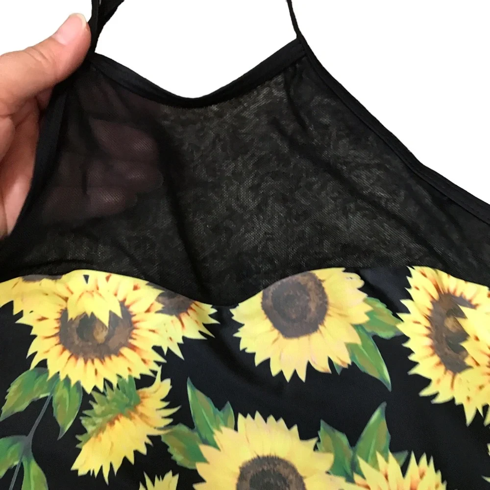 Shein sunflower halter one piece bathing suit - Picture 4 of 10